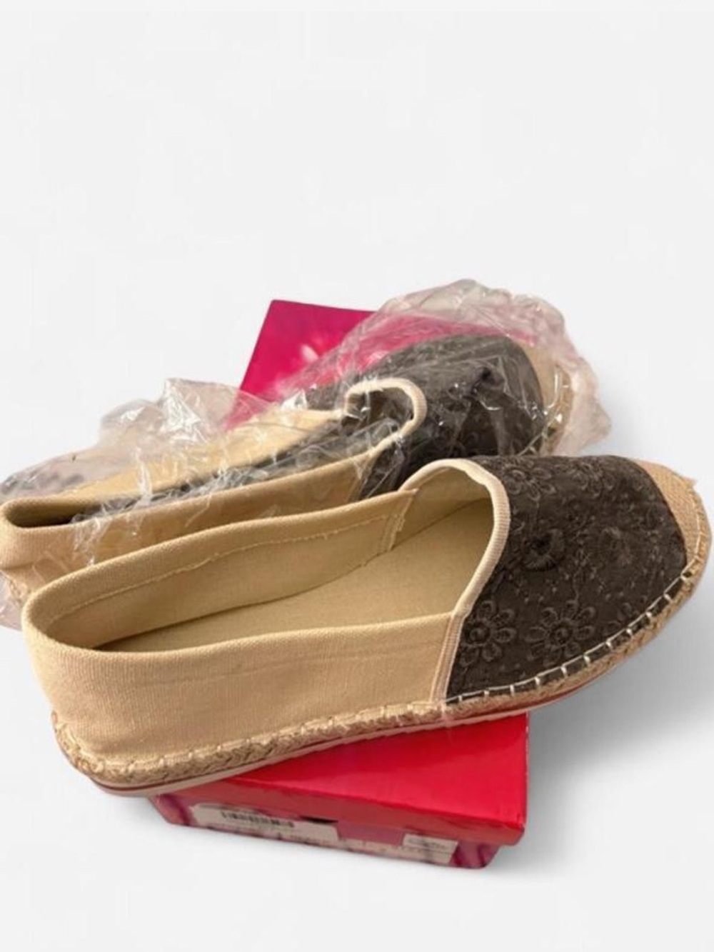 Bolaro Beige and Brown Women's Espadrille Flats - Neutral Casual Slip-Ons